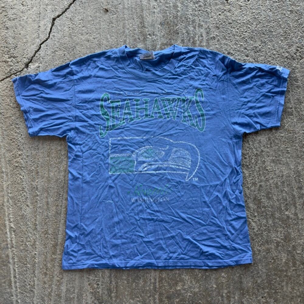 VINTAGE 90S LEE SPORT SEATTLE SEAHAWKS T-SHIRT NFL FADED GRAPHIC SPORTS MENS XL